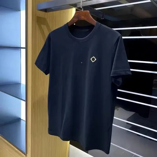 2025 New Light Luxury Summer Printing Fashion Brand Men's Short-sleeved T-shirt Casual Cotton Short-sleeved T-shirt