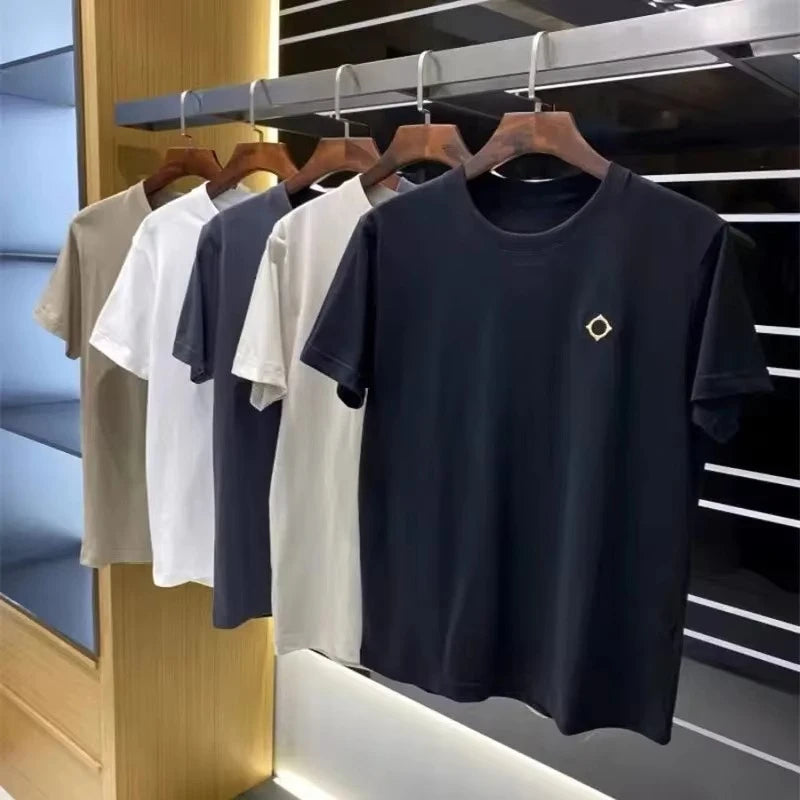 2025 New Light Luxury Summer Printing Fashion Brand Men's Short-sleeved T-shirt Casual Cotton Short-sleeved T-shirt