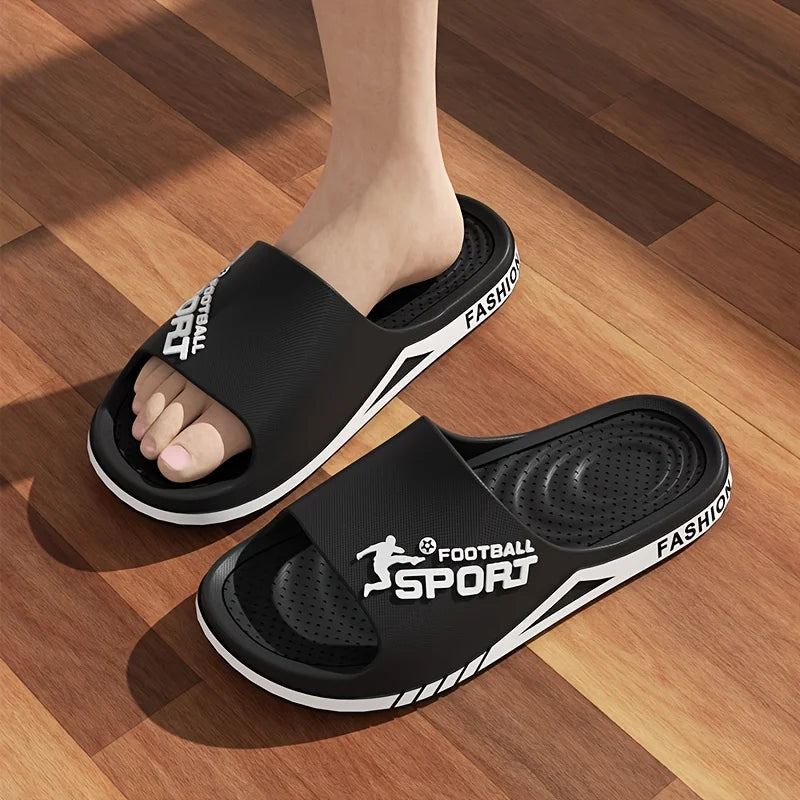 2025 new men's slippers summer PVC men's soft slippers outdoor sports thick anti slip cool slippers beach bathroom home sandals