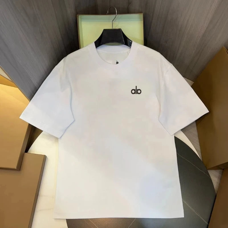 2026New AL Chest Classic T-Shirt 2D Small Label Heavy Cotton Unisex Oversized Loose Fit Streetwear Short Sleeve Top