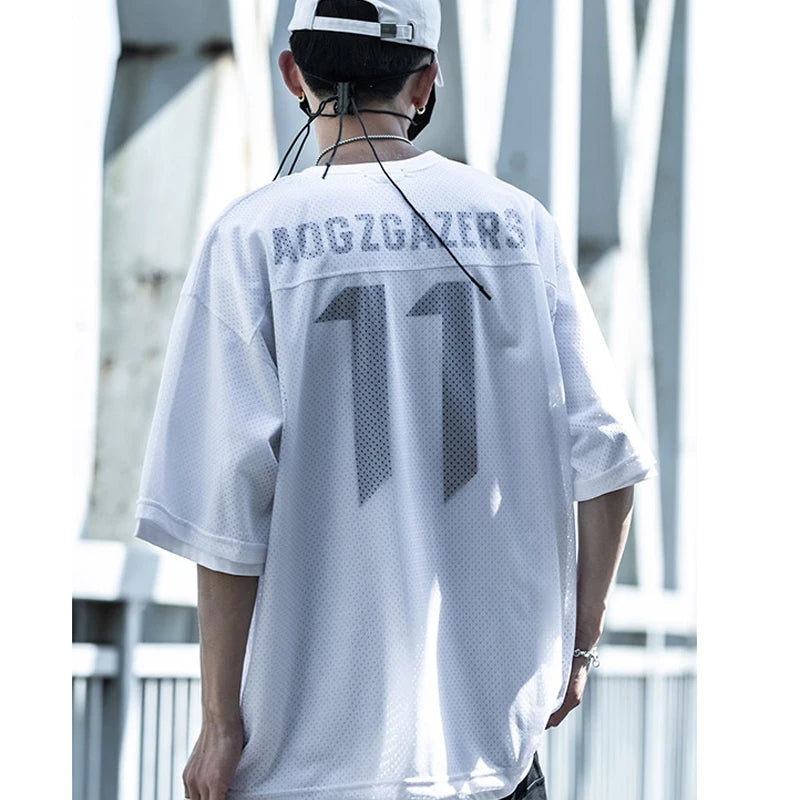 2025 Men Hip Hop T-Shirt Streetwear Fake two Pieces Sports T Shirt 11 Printed Tshirt Harajuku Loose Tops Tees