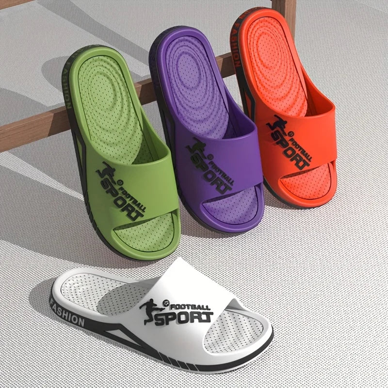 2025 new men's slippers summer PVC men's soft slippers outdoor sports thick anti slip cool slippers beach bathroom home sandals